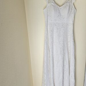 🆕 Liza Luxe White Lace Wedding/Formal Maxi Dress